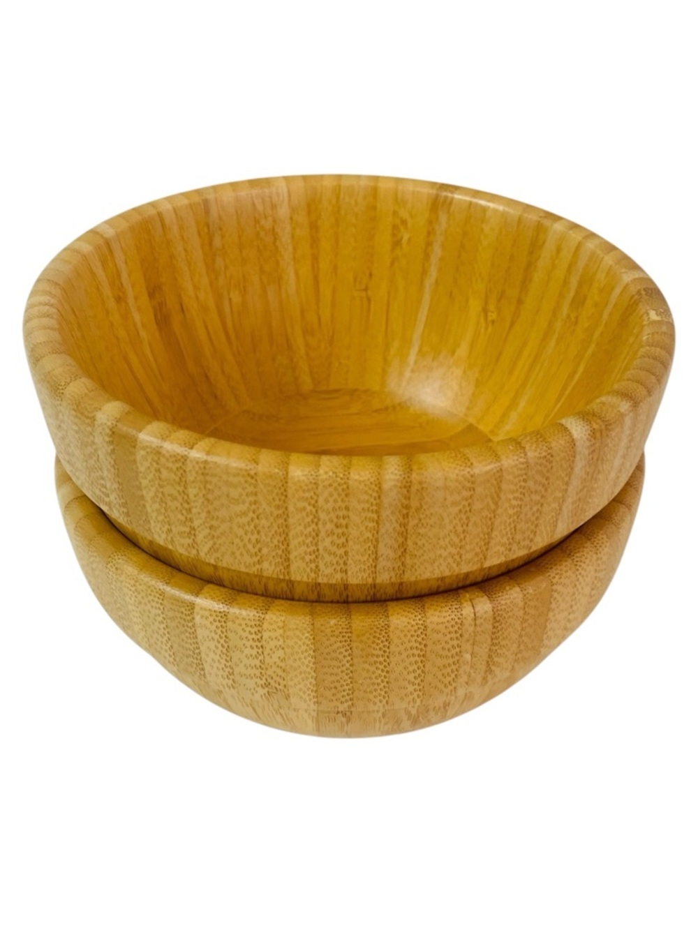 Pampered Chef Bamboo Serving Bowls - Natural Honey Wood Tone